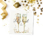 Modernes Party aus Neujahr - Napkin Serviette<br><div class="desc">Eine elegante und stilvolle Silvester-Party-Papierserviette mit Aquarellgläsern und einem Appell an Ihre Gäste, den Beginn des neuen Jahres mit "Toast des Lassend" in einem modernen Script-Schriftart zu feiern. Aktualisieren Sie das Jahr einfach mit der bereitgestellten Vorlage. Bitte kontaktieren Sie den Designer, wenn Sie Fragen oder Probleme zu diesem Design oder...</div>