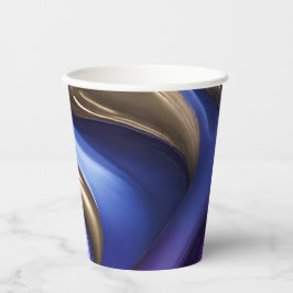 Modernes Party - Blau Lila und Gold Pappbecher
