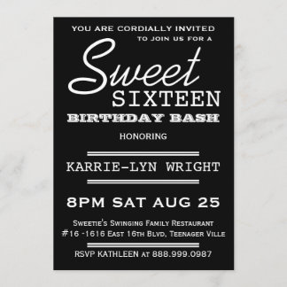 Modernes Party des Typografie-Plakat-Art-Bonbon-16 Einladung