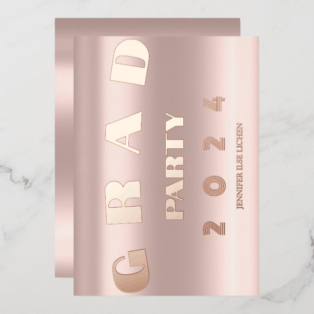 MODERNES PARTY FOLIENEINLADUNG (Vorderseite/Rückseite)