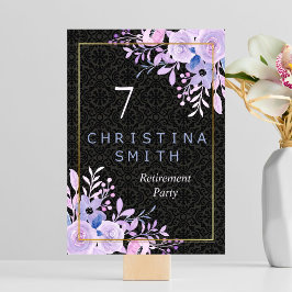 Modernes Party für Blumenpastell Tischnummer