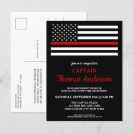 Modernes Party für das Ruhestand von Feuerwehrleut Einladungspostkarte