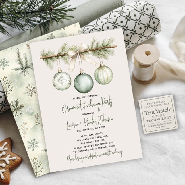 Modernes Party für den Austausch von Weihnachtssch Einladung (Von Creator hochgeladen)