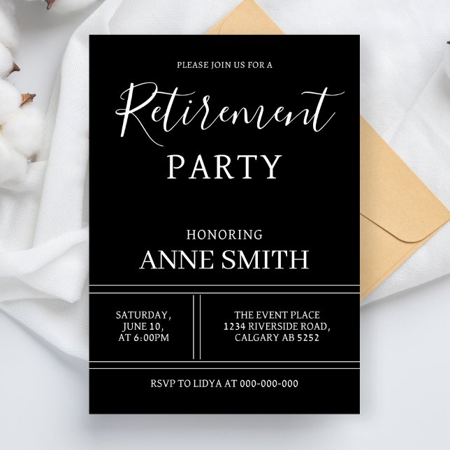 Modernes Party für die Altersversorgung Einfache E Einladung (Von Creator hochgeladen)