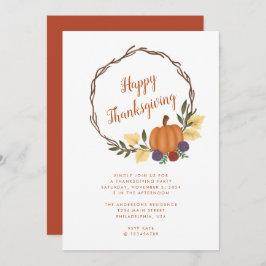 Modernes Party für Kürbiskröten im Herbst Einladung