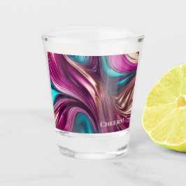 Modernes Party Glasses-Magenta Türkis und Gold- Schnapsglas