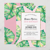 MODERNES PARTY INVITE Tropische Monstera Blätter