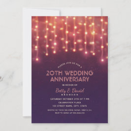 Modernes Party Lights 20. Hochzeitstag Einladung