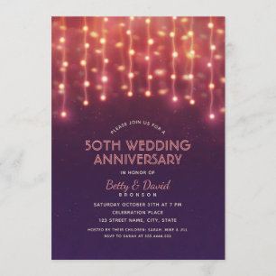 Modernes Party Lights 50. Hochzeitstag Einladung