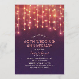 Modernes Party Lights 60. Hochzeitstag Einladung