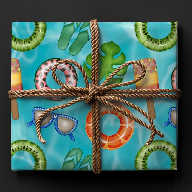 Modernes Party mit farbenfrohen Pools zum Geburtst Geschenkpapier Set (Von Creator hochgeladen)