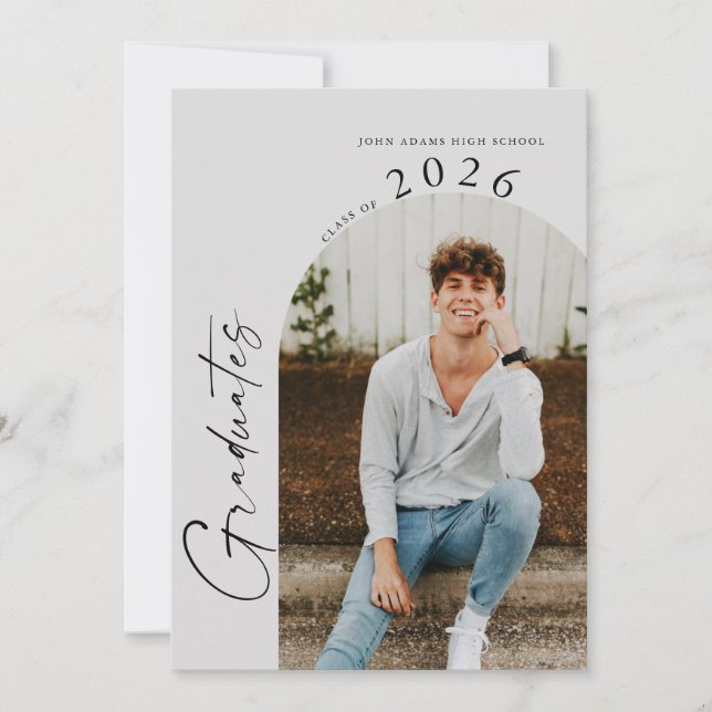 Modernes Party mit minimalem  mit zwei Fotos Einladung (Vorderseite)