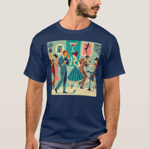 Modernes Party Mitte des Jahrhunderts Der Martini- T-Shirt