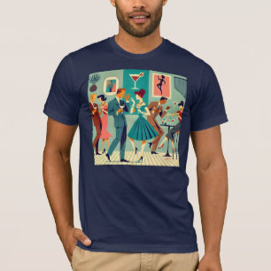 Modernes Party Mitte des Jahrhunderts Der Martini- T-Shirt