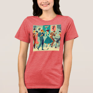 Modernes Party Mitte des Jahrhunderts Der Martini- Tri-Blend Shirt