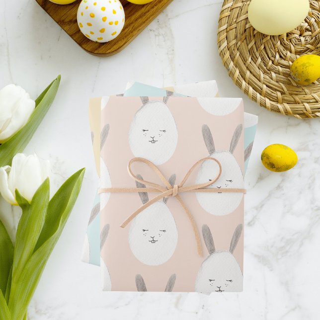 Modernes Pastel Bunny Egg Muster | Ostersegnung Geschenkpapier Set (Von Creator hochgeladen)