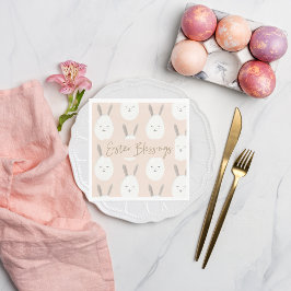 Modernes Pastel Bunny Egg Muster | Ostersegnung Serviette