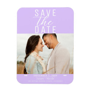 Modernes Pastel Lavender Save the Date Hochzeitsst Magnet