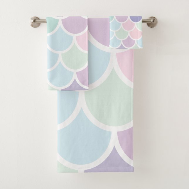 Modernes Pastel mit schönem Mermaid-Muster mit Nam Badhandtuch Set (Insitu)