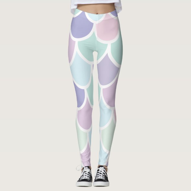 Modernes Pastel mit schönem Mermaid-Muster mit Nam Leggings (Vorderseite)