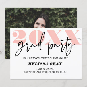 Modernes Pastel Ombre Grad Party Einladung Pink
