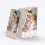 Modernes Pastel Pink Liebe Foto Spielkarten<br><div class="desc">Moderne Red Liebe Family Foto Geschenke</div>