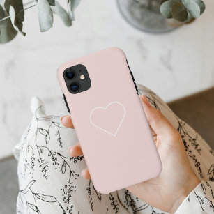 Modernes Pastel Pink & Minimalistisches Herz Case-Mate iPhone Hülle