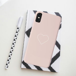 Modernes Pastel Pink & Minimalistisches Herz Case-Mate iPhone Hülle