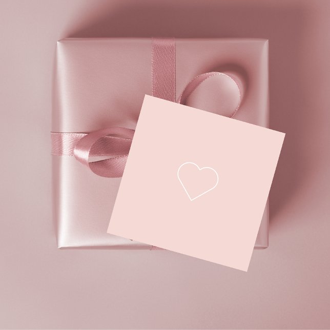 Modernes Pastel Pink & Minimalistisches Herz Geschenkanhänger (Von Creator hochgeladen)