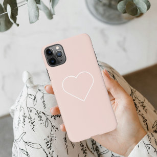Modernes Pastel Pink & Minimalistisches Herz iPhone 11Pro Max Hülle
