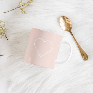Modernes Pastel Pink & Minimalistisches Herz Kaffeetasse