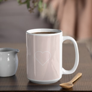 Modernes Pastel Pink & Minimalistisches Herz Kaffeetasse