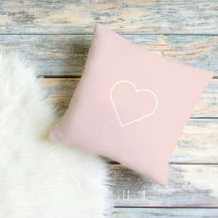 Modernes Pastel Pink & Minimalistisches Herz Kissen