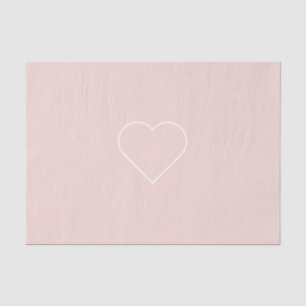 Modernes Pastel Pink & Minimalistisches Herz Seidenpapier