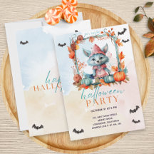 Modernes Pastel Pumpkin Patch Fox Halloween-Party
