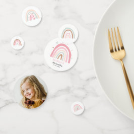 Modernes Pastel Rainbows Geburtstags-Foto Konfetti