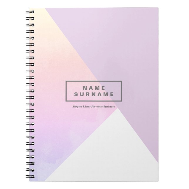 Modernes pastel Violet Geometrisches Foto Notizblock (Vorderseite)