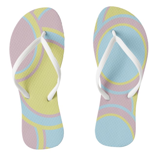 Modernes, pastelfarbenes Abstraktes Bild Flip Flops (Fußbett)