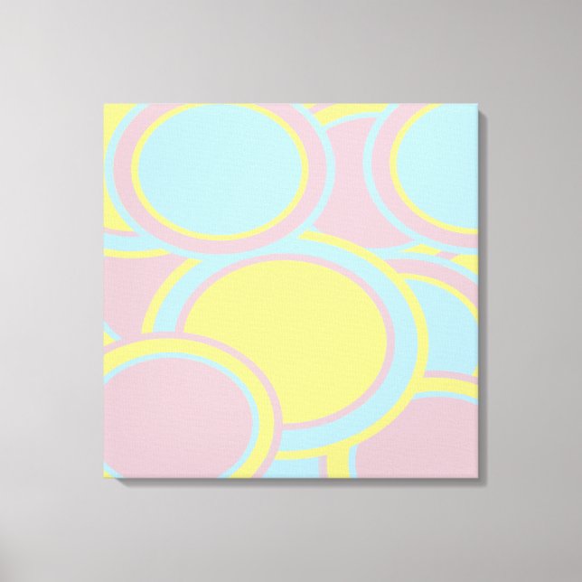 Modernes, pastelfarbenes Abstraktes Bild Leinwanddruck (Vorderseite)
