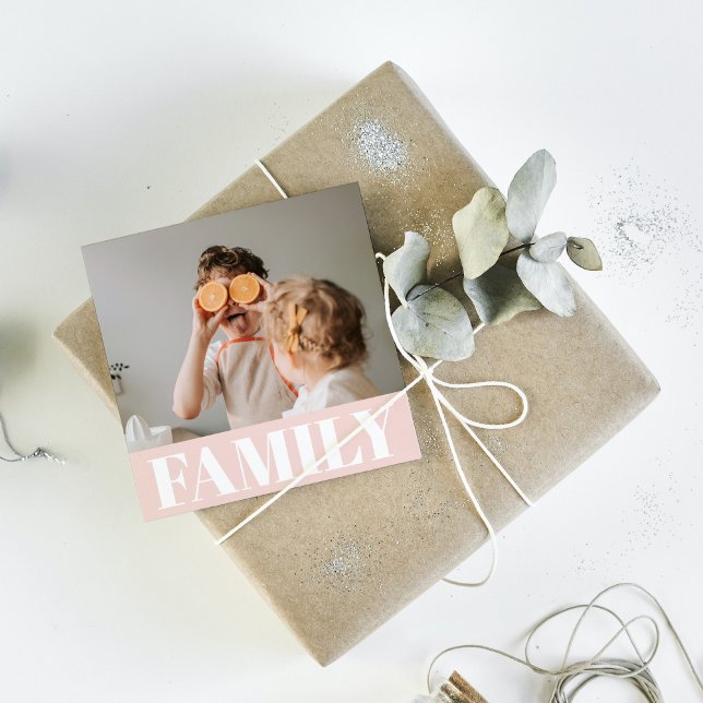 Modernes Pastell Pink-Foto Geschenkanhänger (Von Creator hochgeladen)