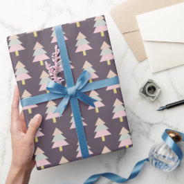 Modernes Pastellbaum Wintermuster Geschenkpapier