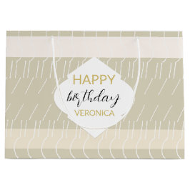 Modernes, pastellfarbenes geometrisches Monogramm Große Geschenktüte