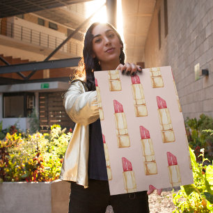 Modernes, pastellfarbenes rosa und rotes Lipstick- Poster