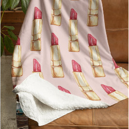 Modernes, pastellfarbenes rosa und rotes Lipstick- Sherpadecke