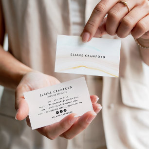 Modernes, pastellfarbenes, rosafarbenes Marmorgelä Visitenkarte