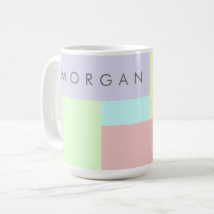 Modernes pastellgeometrisches Monogramm Kaffeetasse