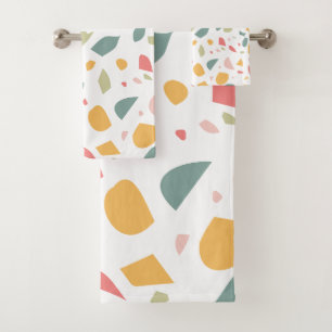 Modernes Pastellmuster Badhandtuch Set