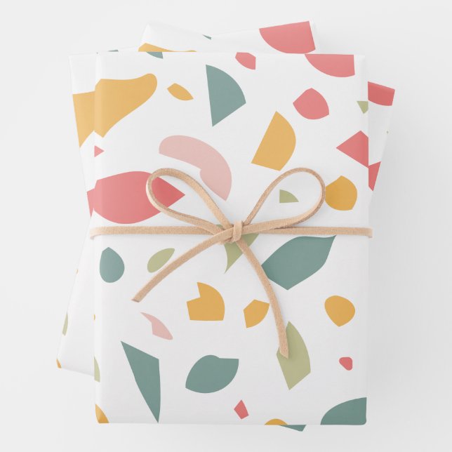 Modernes Pastellmuster Geschenkpapier Set (Beispiel)