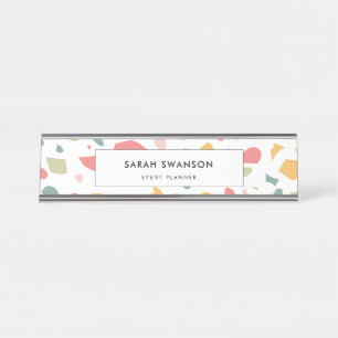 Modernes Pastellmuster Schreibtischnamensplakette