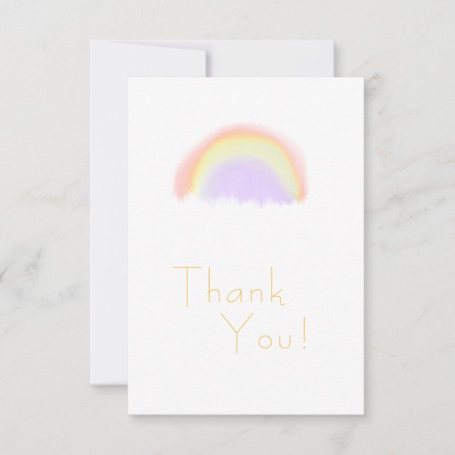 Modernes pastellorangefarbenes Regenbogengeschäft Dankeskarte